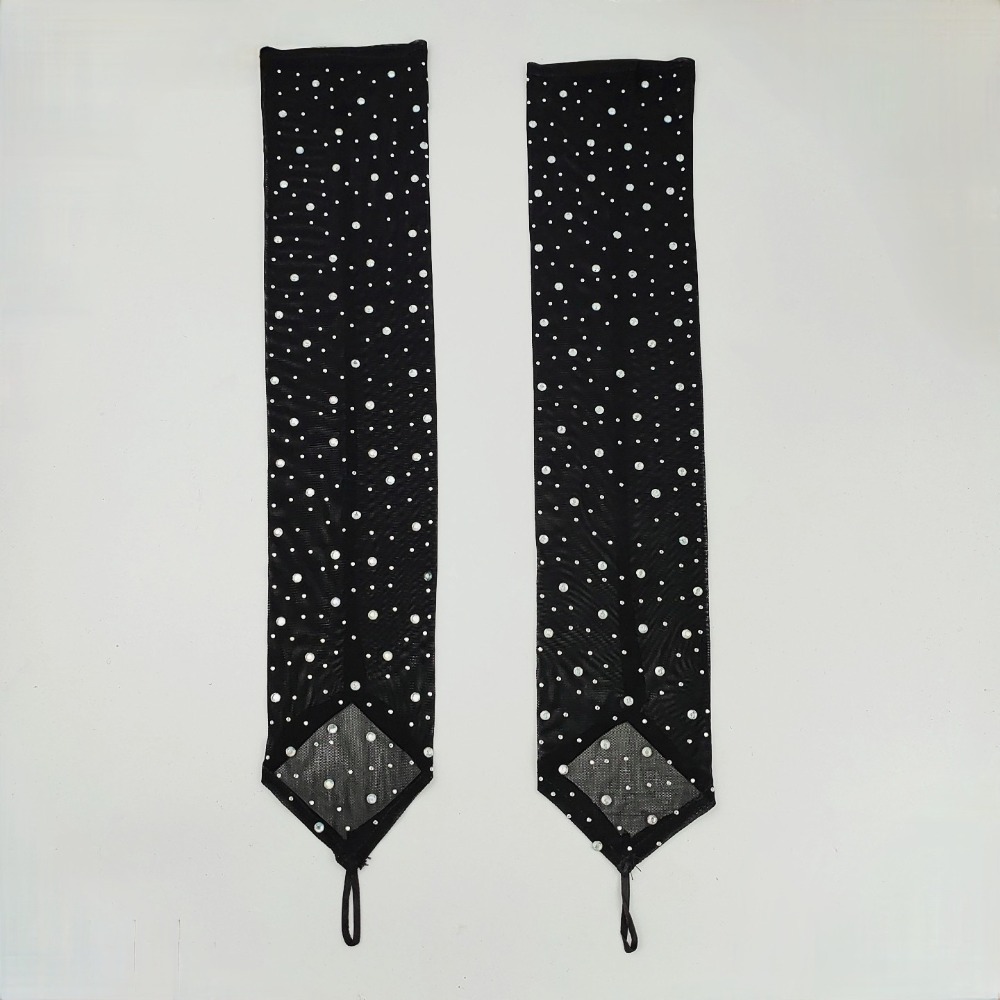 1 Pair Shiny Rhinestone Mesh G - Fingerless Glove Knit review and price
