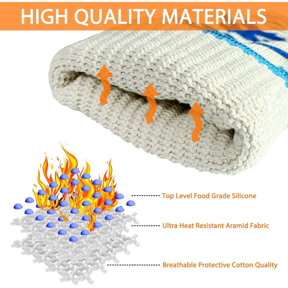 BBQ Gloves, 2 Pack 1472℉ Extre - Oven Mitt Silicone review and price